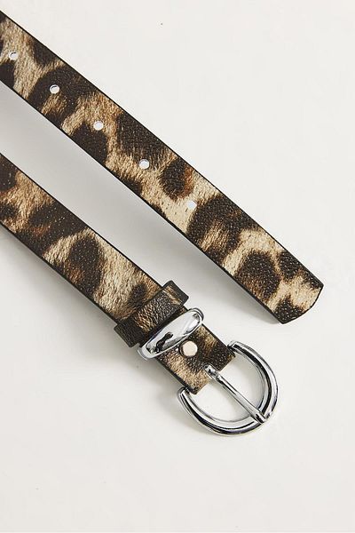 CALİENTE Faux Leather Buckle Women's Belt Leopard
