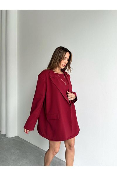 Maldia Shop Jachetă oversize de damă Burgundy
