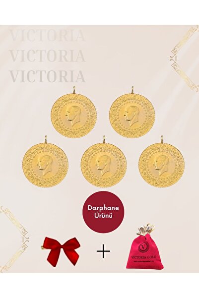 Victoria 5 Adet Çeyrek Altın Eski Tarihli Kulplu