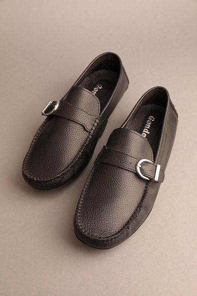 Gondol Loafer clasic pentru bărbați din piele naturală negru 41 ttx.20113