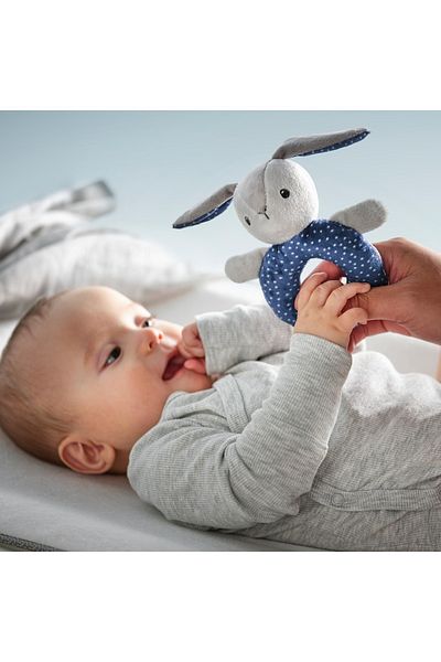 IKEA GULLIGAST Rattle – Grey/Blue – Soft, Safe, and Stimulating Toy for Babies