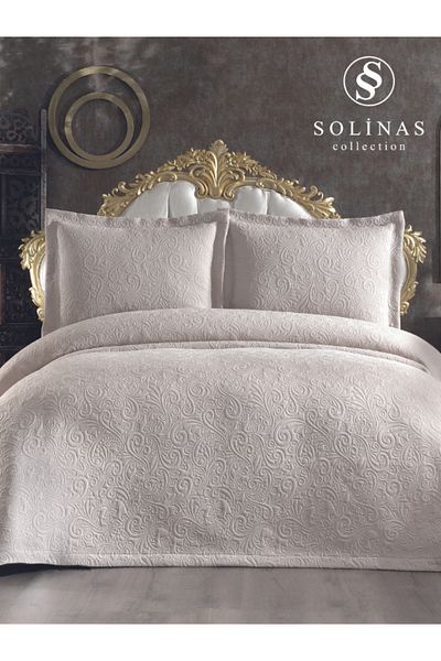Solinas Collection Soldi Fiori Cappuccino Double Bedspread