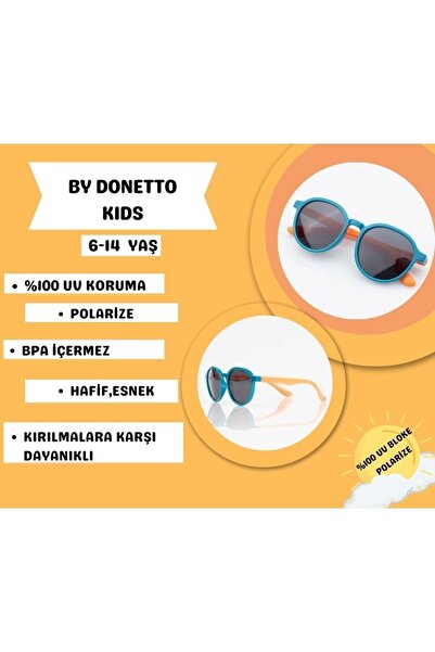 By Donetto Turquoise Orange 5-12 Years Polarized - 100% UV Protection Children's Sunglasses