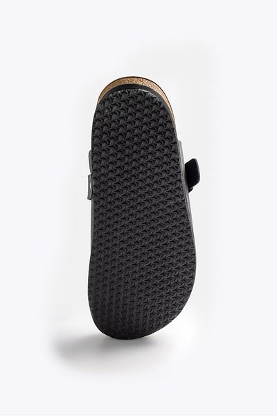 GIESTO Gray Slippers with Single Stripes