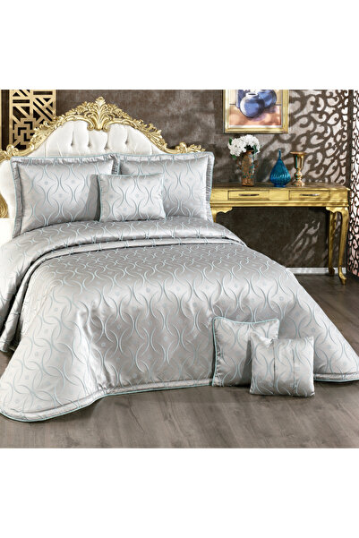 Solinas Collection Hera Gri - Mint Çeyizlik Çift Kişilik Yatak Örtüsü