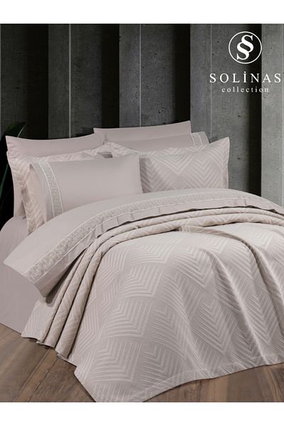 Solinas Collection Pyramid Mink Double Cotton Bedding and Duvet Cover Set - 100% Cotton