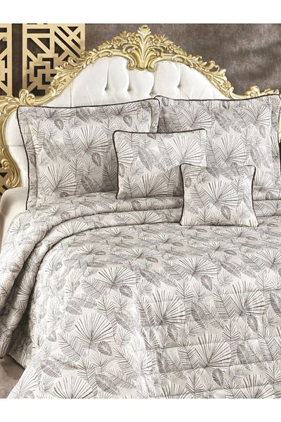 Solinas Collection Flora Cream Coffee Dowry - Double Bedspread