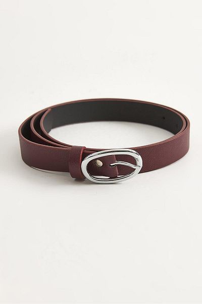 CALİENTE Leather Look Women's Belt Claret Red