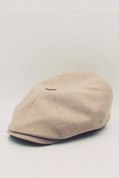 Külah Erkek Kasket İngiliz Yazlık Newsboy Şapka - Bej