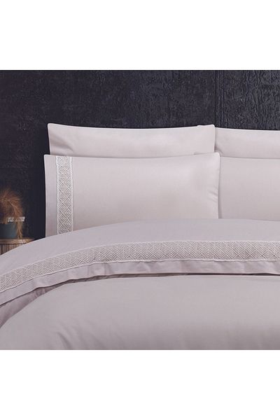 Solinas Collection Комплект завивка за двоен юрган с дантела от норка - 100% памук