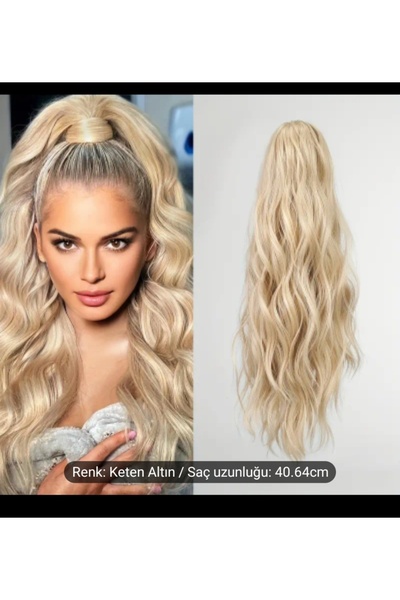 Handmade At kuyrugu dalgalı gür tak çık saç ısıya dayanıklı 1.sinif fiber