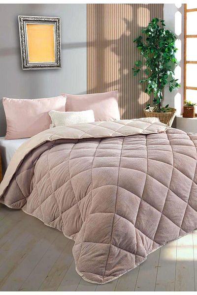 Eyüpoğlu Double Grey 57 Wire Lux Double Sided Gray Welsoft Cotton Silicone Quilt 195X215