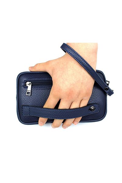 deri,se club Men's Navy Blue Hand and Bracelet Belt Portfolio Bag Handbag