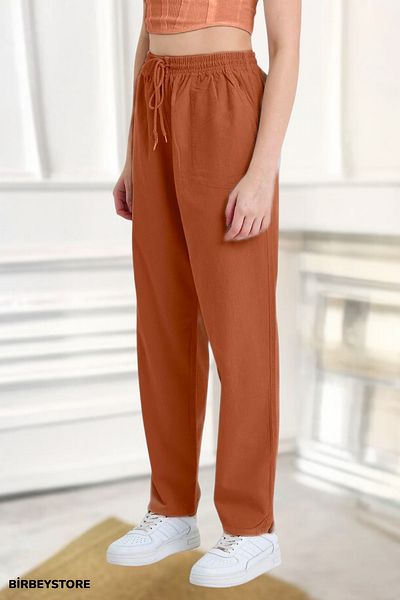 BİRBEYSTORE Λινό Παντελόνι Άνετο Εφαρμογή Unisex M-6XL Μεταξύ μεγεθών Arge部位