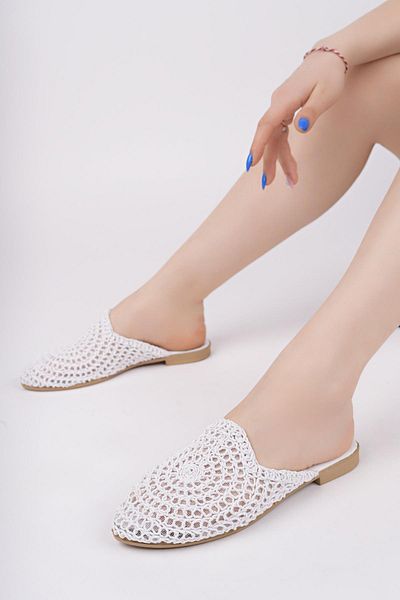 Moda Frato HST-20 Ψάθινες Γυναικείες Παντόφλες Πλεκτές Παντόφλες εξωτερικού χώρου και σπιτιού