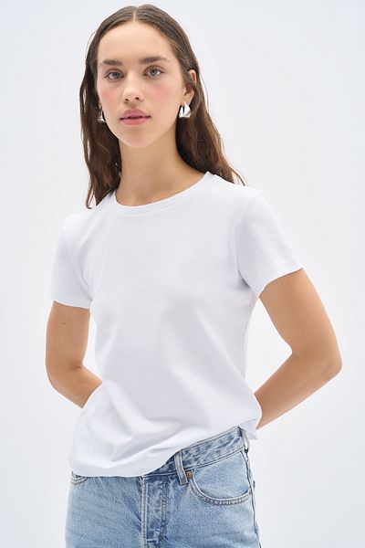 Wear Three Points Everlasting Comfort Fit Basic White Rib T-Shirt