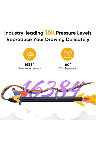 XP-Pen Deco 640 Grafik Tablet 16K 8 Tuş 60° Eğim OSU Android/Windows/Mac