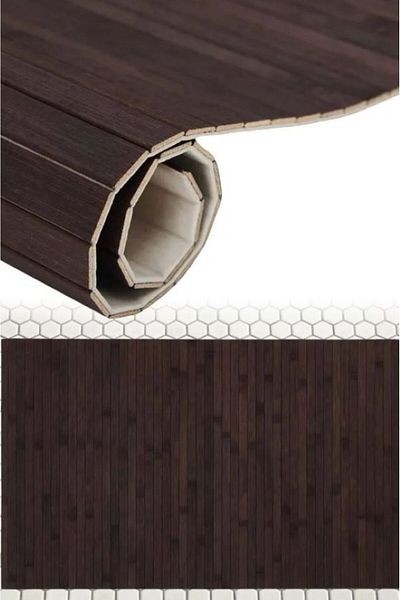 Lorin Dark Brown Bamboo Bath Mat - Non-Slip Base, 50Cmx80Cm Lc011
