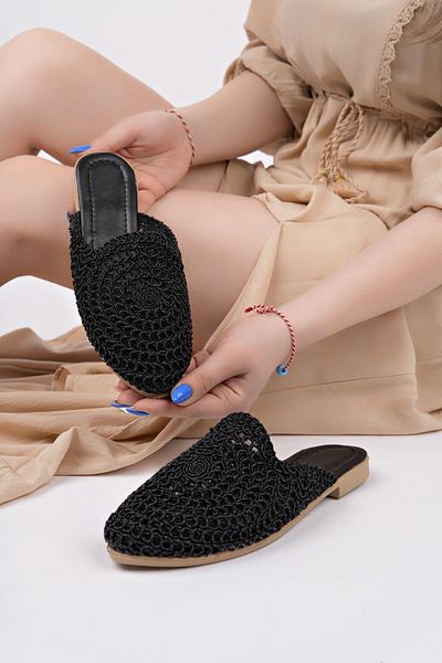 Moda Frato HST-20 Ψάθινες Γυναικείες Παντόφλες Πλεκτές Παντόφλες εξωτερικού χώρου και σπιτιού