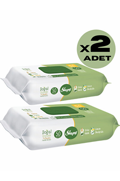 Sleepy 2Lİ DOĞAL ORGANİK PAMUKLU EL YÜZ VÜCUT TEMİZLİK HAVLUSU ISLAK MENDİL 2...