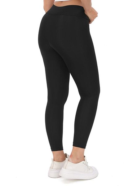ASG TEKSTİL Black Color High Waist, Gathering Sports Leggings