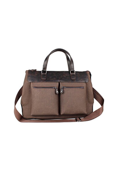 deri,se club Kahverengi Seyahat Çantası Spor Çanta Unisex Kanvas Kumaş El Valizi