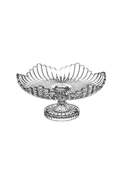 Elegant Glass Base Serving Dish for Desserts and Fruits, Multipurpose, Clear, 29.5 cm