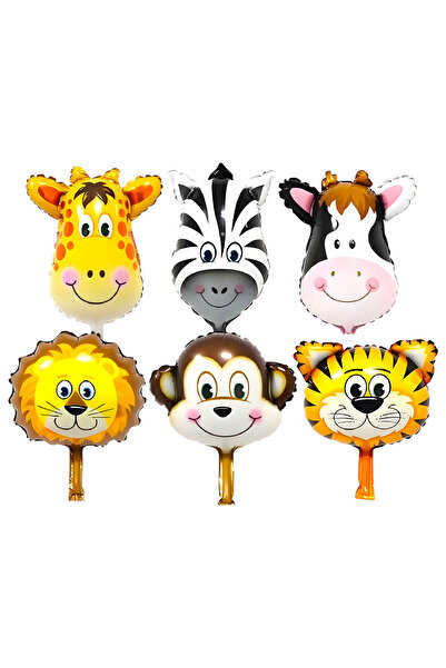 BALON DİYARI Hayvan Şekilli Folyo Balon Seti 6 Adet