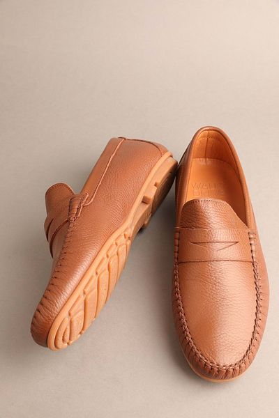 Gondol Men's Genuine Leather Classic Loafer 42 Tan - 20128