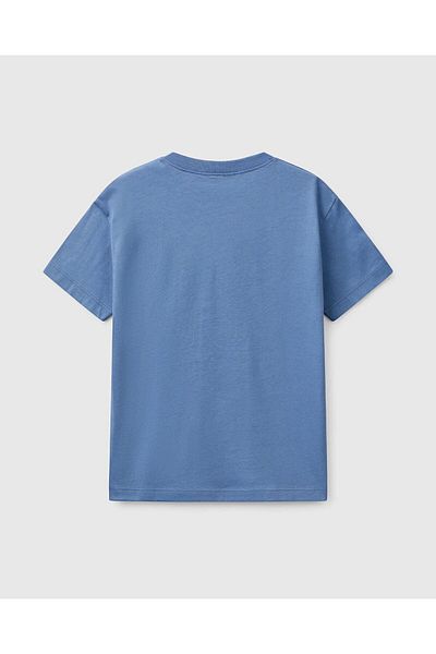 United Colors of Benetton Tricou cu imprimeu cu logo-ul Benetton Aviator Blue pentru băiat
