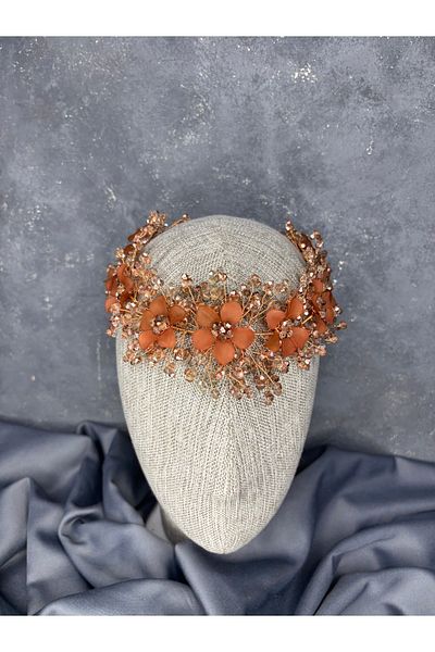 Hayalperest boncuk Nileda Crystal Beaded Bridal Henna Crown Hair Accessory