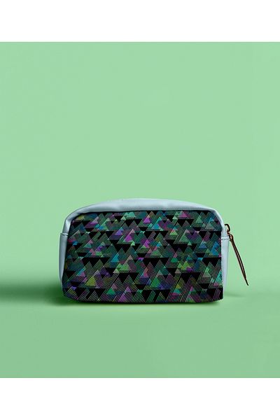 KumaşEvi Holographic Pyramid Patterned Faux Leather |   For Upholstery, Bag and Decorative Use (1 m)