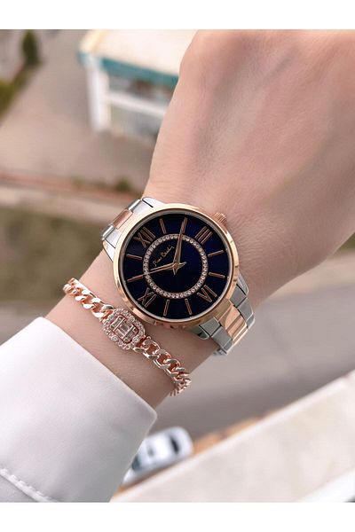 Pierre Cardin ساعة يد نسائية مقاومة للماء بسلسلة فولاذية بضمان لمدة عامين. 800202 F04