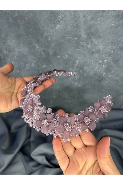 Hayalperest boncuk Nileda Design Stylish Henna Accessory – Hair Accessory with Crystal and Bead Detail Lilac