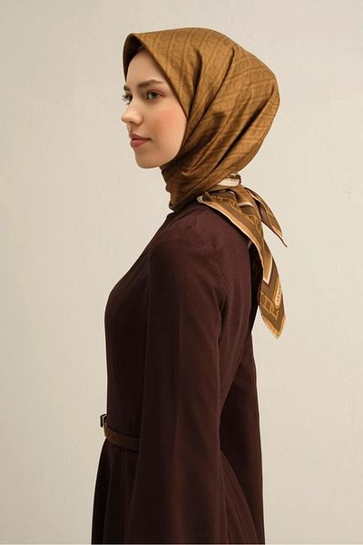 Armine Patterned Pure Silk Sura Scarf 9301- 31