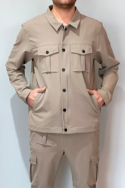 REMSA Чоловічий сучасний верхній одяг на блискавці 24720 Бежевий