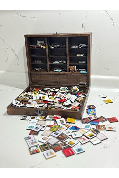 Ahşap Mini Kitaplık I Anksiyete Giderici Kitaplar I 150 Adet Mini Kitap