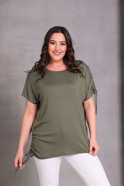 aytemas Sleeve Skirt Drawstring Blouse