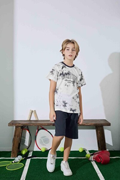 RAPAPA Boy's Summer Combed Cotton Bottom Top Shorts Set 3950 Black