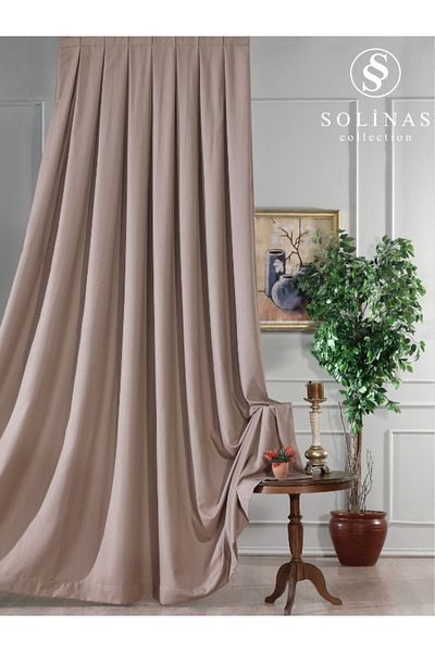 Solinas Collection Κουρτίνα Angora Mink 1 X 3 Συμπίεση Πτυχωτή Φόντο - Μονό Φτερό