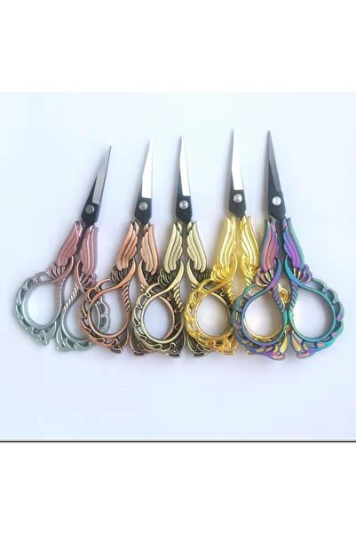 OZN AKSESUAR Copper Promise Engagement Scissors - Ribbon Opening and Special Day Merasim Sewing Embroidery Table