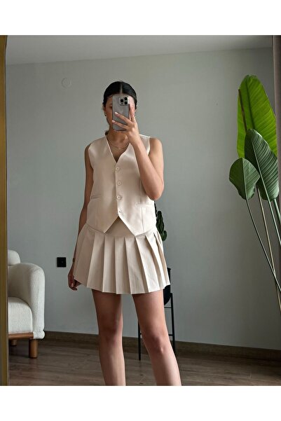 ElegantCouture مجموعة تنورة سترة وسروال قصير