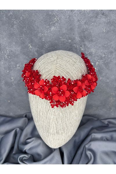 Hayalperest boncuk Nileda Crystal Beaded Bridal Henna Crown Hair Accessory