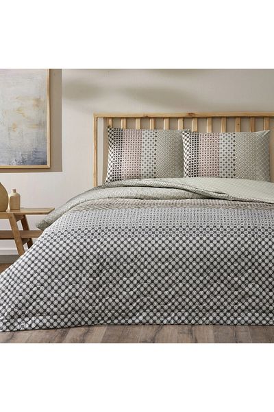 Taç Σετ Παπλωματοθήκη μονό καπιτονέ TAÇ RANFORCE Breeze Grey