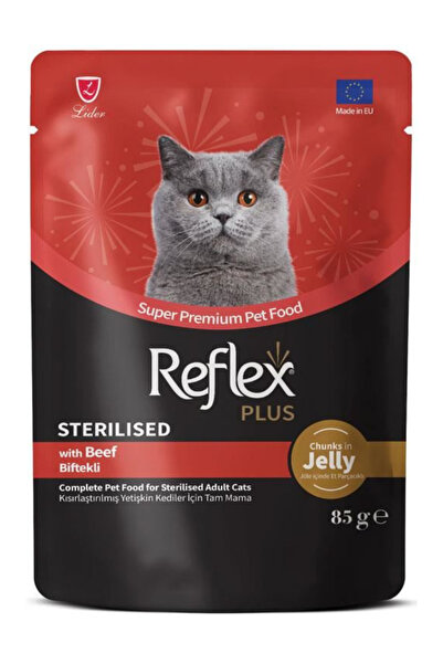 Reflex Plus Sos İçinde Parça Biftek Etli Kısırlaştırılmış Kedi Konservesi 85gr