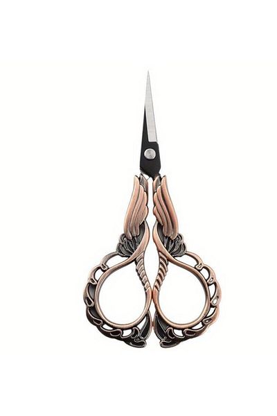 OZN AKSESUAR Copper Promise Engagement Scissors - Ribbon Opening and Special Day Merasim Sewing Embroidery Table