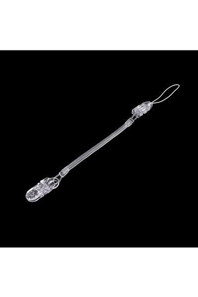 The Cloudish Shop White Pacifier Strap and Holder, Clip Spring Mechanism