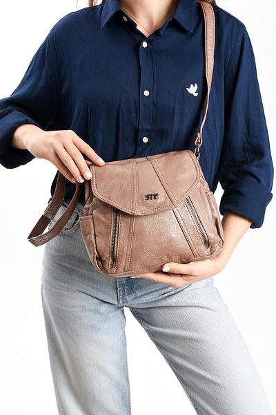 571 Collections Çanta Чанта за през рамо от изкуствена кожа, цвят норка (модел: 571-13-13N)
