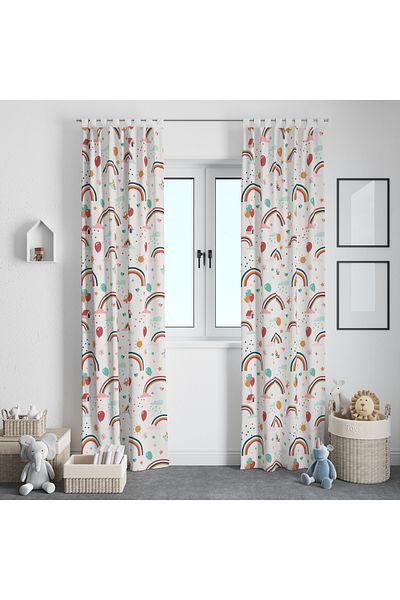 Viadela Fun and Colorful Children's Background Curtain - for Cheerful Rooms (Single Wing)