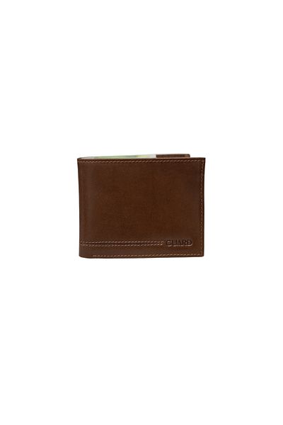 GUARD Tan Genuine Leather Horizontal Model Classic Men's Wallet - Grd 250322 Wt1834